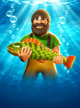 Big Bass Bonanza — գործած գլխարկով ձկնորսը բռնել է մեծ կանաչ պերկես