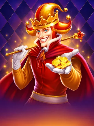 Joker King — ծաղրածու՝ կարմրաոսկեգույն գլխարկով, թագով և ոսկե մետաղադրամներով
